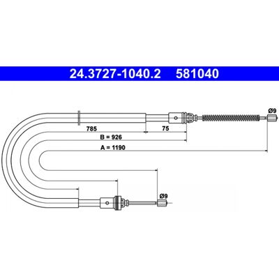 ATE 24.3727-1040.2 Bremskabel für Renault Laguna 1 Grandtour ATE 24.3727-1040.2 Bremskabel für Renault Laguna 1 Grandtour
