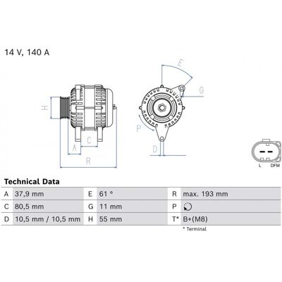 BOSCH 0 986 086 050 Lichtmaschine BOSCH 0 986 086 050 Lichtmaschine