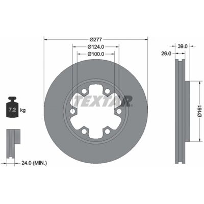 TEXTAR Nissan Terrano Bremsscheibe - Belüftet 277mm 26mm 2 Jahre Garantie TEXTAR Nissan Terrano Bremsscheibe - Belüftet 277mm 26mm 2 Jahre Garantie