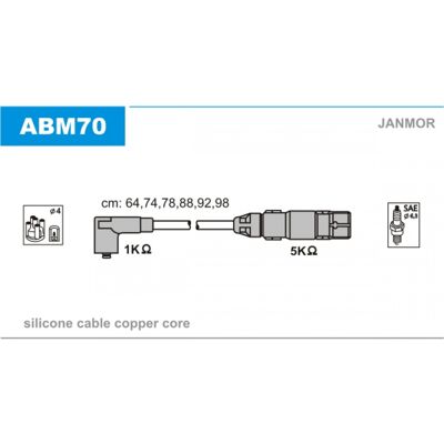 Janmor ABM70 - Zündkabelsatz für VW Golf, Passat, Ford Galaxy Janmor ABM70 - Zündkabelsatz für VW Golf, Passat, Ford Galaxy
