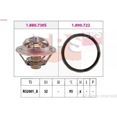 EPS 95 52 Wasserthermostat - Renault EPS 95 52 Wasserthermostat - Renault