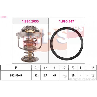 Gates Thermostat 52mm OE Italien - Wasser - Mit Dichtung Gates Thermostat 52mm OE Italien - Wasser - Mit Dichtung