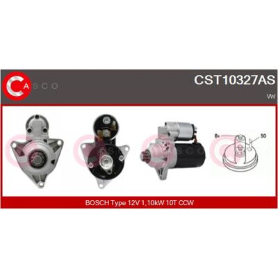 CASCO CST10327AS - Starter - OEM 02B911023F CASCO CST10327AS - Starter - OEM 02B911023F