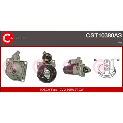 CASCO CST10380AS Starter OEM-Nummern VAG 062911023, 062911023X - Starter CASCO CST10380AS Starter OEM-Nummern VAG 062911023, 062911023X - Starter
