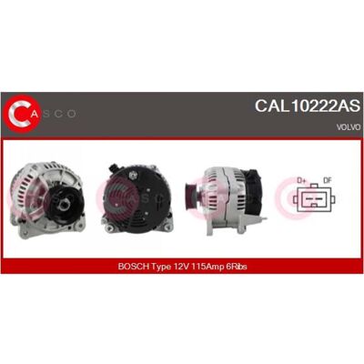 CASCO CAL10222AS - Lichtmaschine OEM-Teilenummern: VAG 074903025F, HITACHI 130556, Volvo 5003995, 8111118, 9122927, 9162927, 9442905, 9447866 CASCO CAL10222AS - Lichtmaschine OEM-Teilenummern: VAG 074903025F, HITACHI 130556, Volvo 5003995, 8111118, 9122927, 9162927, 9442905, 9447866