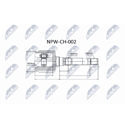 NTY NPW-CH-002 Antriebswellengelenk Satz - Antriebswelle Gelenksatz NTY NPW-CH-002 Antriebswellengelenk Satz - Antriebswelle Gelenksatz