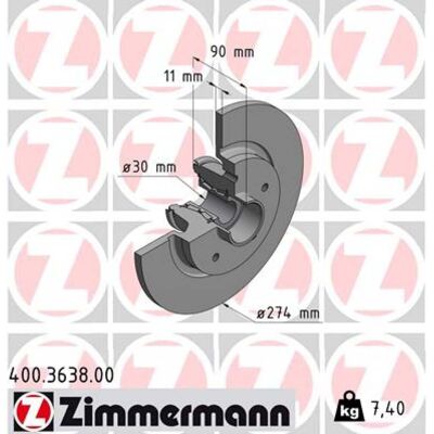 Zimmermann Bremsscheibe 400.3638.00 - Bremsscheibe Zimmermann Bremsscheibe 400.3638.00 - Bremsscheibe