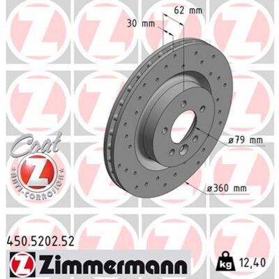 Land Rover Bremsscheibe - Zimmermann Sport Z belüftet 360mm 30mm 62mm Land Rover Bremsscheibe - Zimmermann Sport Z belüftet 360mm 30mm 62mm