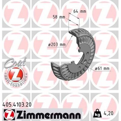 Zimmermann Bremstrommel 405.4103.20 - Bremstrommel Zimmermann Bremstrommel 405.4103.20 - Bremstrommel