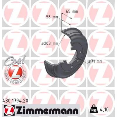 ZIMMERMANN 430.1794.20 - Bremstrommel ZIMMERMANN 430.1794.20 - Bremstrommel