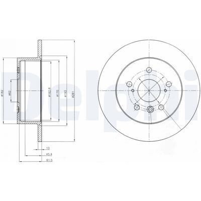 DELPHI BG4268 Bremsscheibe - Massiv, 281mm, 10mm Dicke DELPHI BG4268 Bremsscheibe - Massiv, 281mm, 10mm Dicke