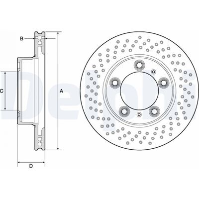 DELPHI BG4769C Belüftet, perforierter Bremsscheibe - Brake Disc DELPHI BG4769C Belüftet, perforierter Bremsscheibe - Brake Disc