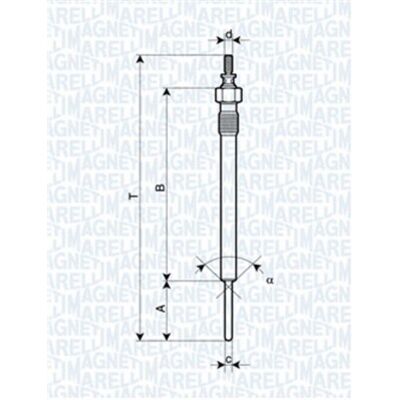 Magneti Marelli Glühkerze - 11V, M10x1,25, 148,9mm - Glühkerze Magneti Marelli Glühkerze - 11V, M10x1,25, 148,9mm - Glühkerze
