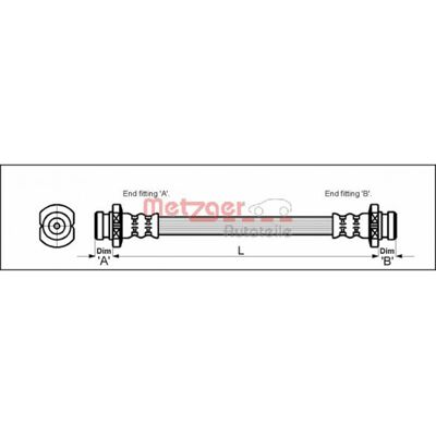 Metzger Bremsschlauch - F10 x 1 - 222mm - Chevrolet/Daewoo Metzger Bremsschlauch - F10 x 1 - 222mm - Chevrolet/Daewoo