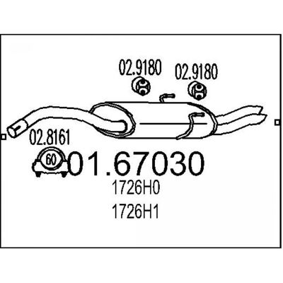 MTS Fiat Auspuffanlage - 1726H0 MTS Fiat Auspuffanlage - 1726H0