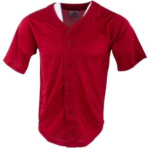 Active Athletics Baseball Jersey, Full Button Jersey - rot Gr.M
