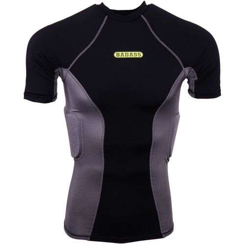 BADASS FOOTBALL BADASS POWER 3 Pad Shirt - schwarz/grau Gr.S