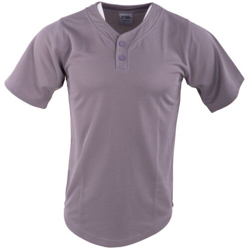 Active Athletics Youth Baseball Jersey, 2 Button Henley Jersey - grau Gr.YXL