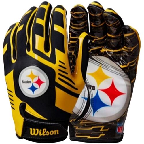 Wilson NFL Stretch Fit Adult Receiver Handschuhe - Team Pittsburgh Steelers