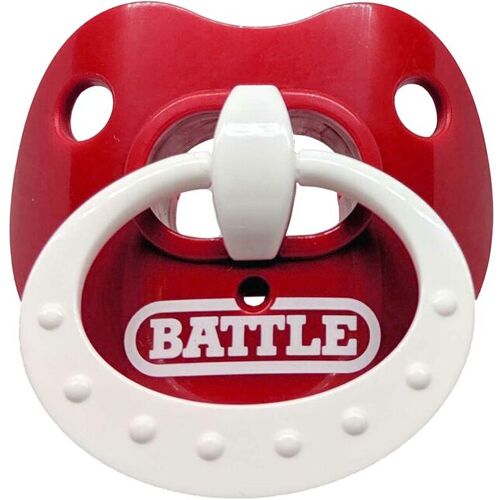 BATTLE Oxygen Football Mundstück mit Lippenschild Limited Edition Binky rot-weiß
