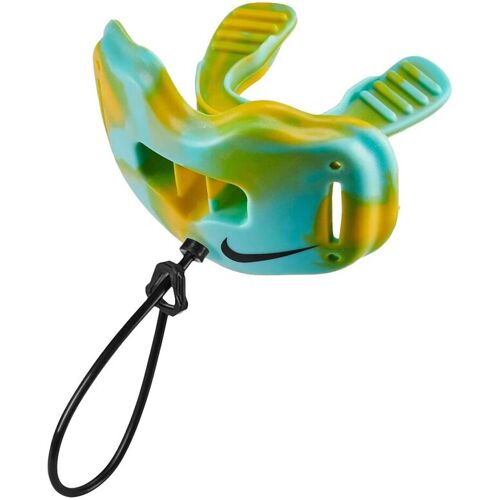 Nike Alpha Lip Protector Mouthguard + quick release Strap - türkis-gelb