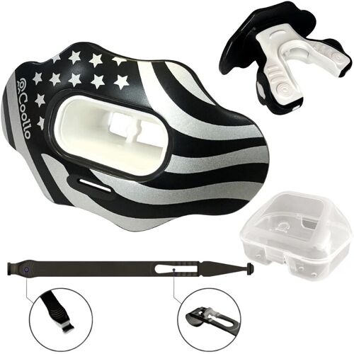 Coollo Mouthguard Lip Guard - americana black mit Box