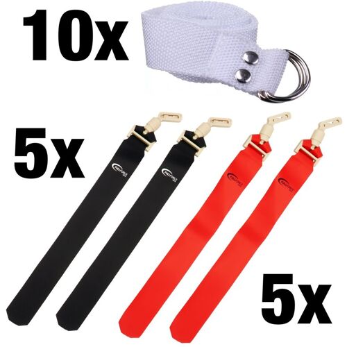 Full Force Wear Full Force POPFLAG Flagfootball Set, 10 Gürtel mit 10 Flag Sets - schwarz/rot