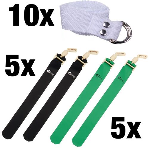 Full Force Wear Full Force POPFLAG Flagfootball Set, 10 Gürtel mit 10 Flag Sets - schwarz/grün