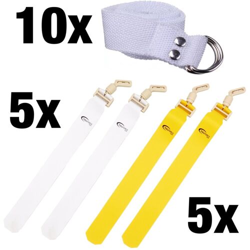 Full Force Wear Full Force POPFLAG Flagfootball Set, 10 Gürtel mit 10 Flag Sets - weiß/gelb