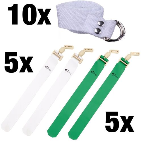 Full Force Wear Full Force POPFLAG Flagfootball Set, 10 Gürtel mit 10 Flag Sets - weiß/grün
