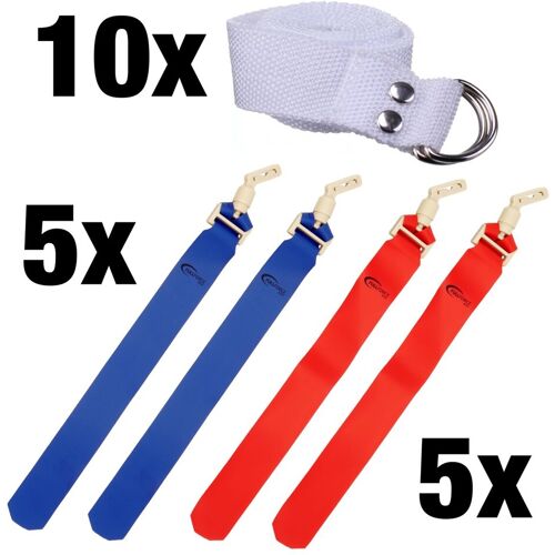 Full Force Wear Full Force POPFLAG Flagfootball Set, 10 Gürtel mit 10 Flag Sets - rot/blau
