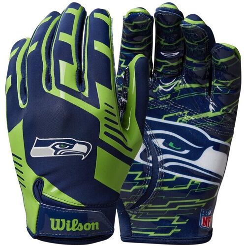 Wilson NFL Stretch Fit Youth Receiver Handschuhe Team Seattle Seahawks