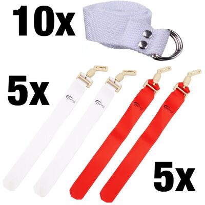 Full Force Wear Full Force POPFLAG Flagfootball Set, 10 Gürtel mit 10 Flag Sets - weiß/rot Full Force Wear Full Force POPFLAG Flagfootball Set, 10 Gürtel mit 10 Flag Sets - weiß/rot