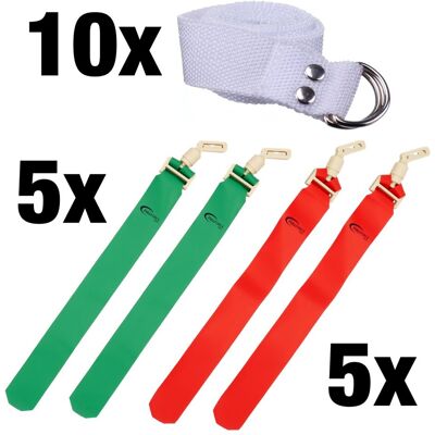 Full Force Wear Full Force POPFLAG Flagfootball Set, 10 Gürtel mit 10 Flag Sets - rot/grün Full Force Wear Full Force POPFLAG Flagfootball Set, 10 Gürtel mit 10 Flag Sets - rot/grün