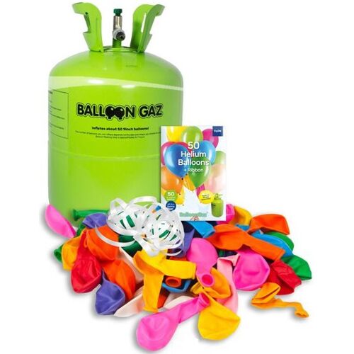 Folat Heliumflasche mit 50 bunten Luftballons Bunt OS
