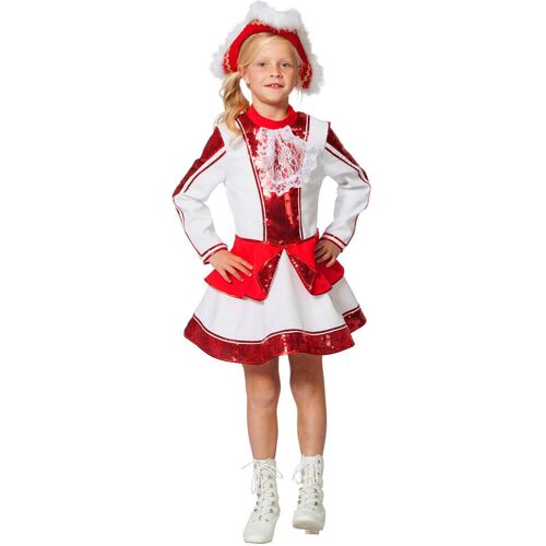 fashion4fun Rotes Funkenmarie Pailetten Kinderkostüm Rot 140