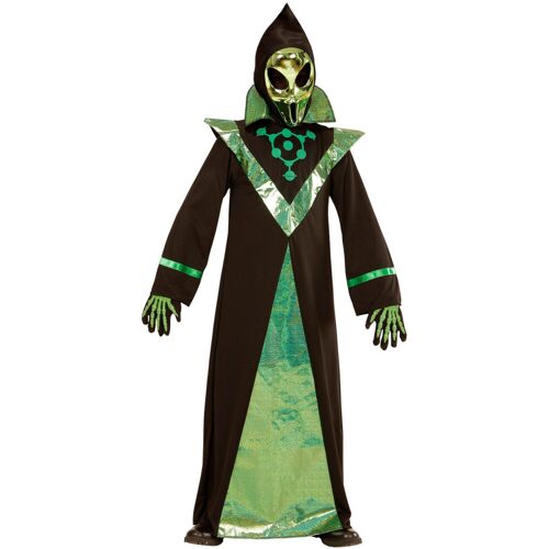 Widmann Glänzendes Alienkostüm Mit Maske Für Kinder Grün 158