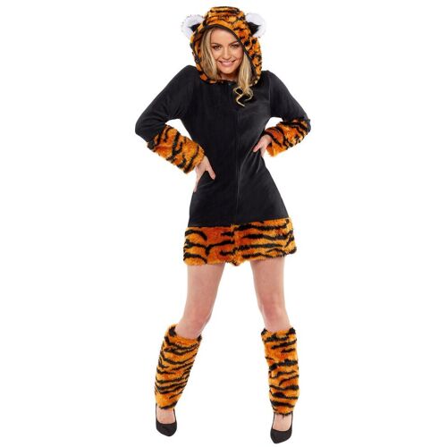 Amscan Tiger Lady Damenkostüm Schwarz 46