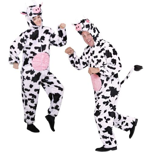 Widmann Plüschiges Kuh Overall Kostüm Bunt 175