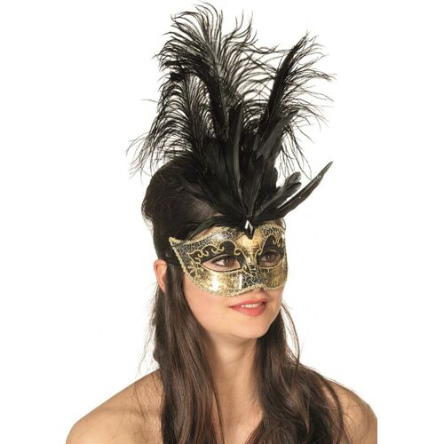 fashion4fun Venezianische Goldaugen Maske Gold OS