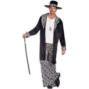 Amscan 70er Jahre Zebra Pimp Kostüm für Herren Schwarz XL Amscan 70er Jahre Zebra Pimp Kostüm für Herren Schwarz XL