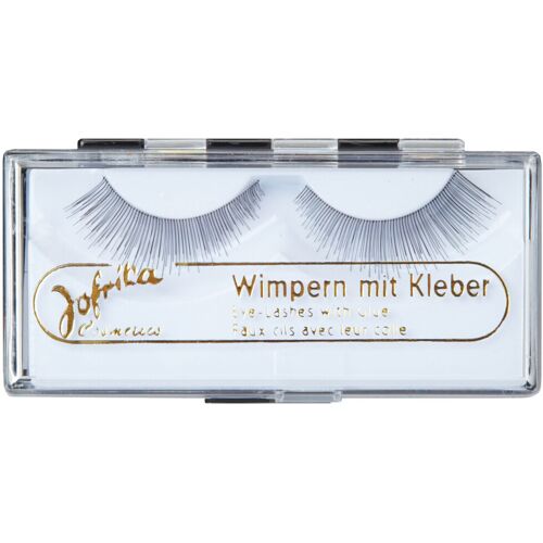 jofrika Premium Echthaar Wimpern mit Wimpernkleber Schwarz OS