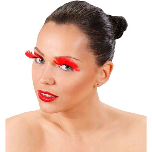 Widmann Lange Feder-Wimpern rot Rot OS