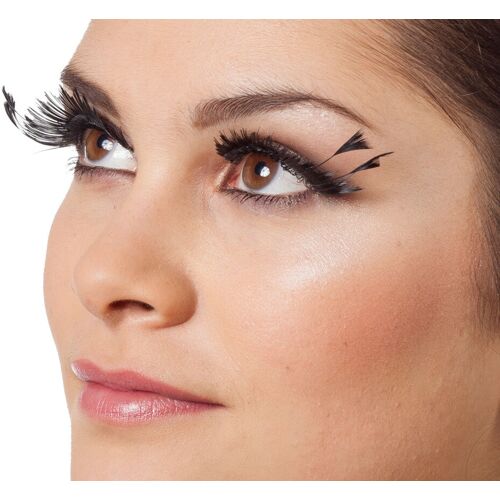 fashion4fun Zauberhafte Feder Wimpern schwarz Schwarz OS