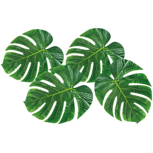 Boland 4 grüne Hawaii Palmen Dekoblätter Wir machen Party.de Grün OS
