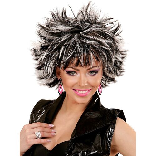 Widmann 80er Jahre Perücke Stacy Schwarz Weiß Wir machen Party.de Schwarz OS