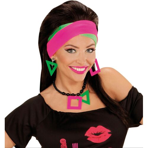 Widmann Neon Stirnband 80er Jahre 2er Set Wir machen Party.de Pink OS
