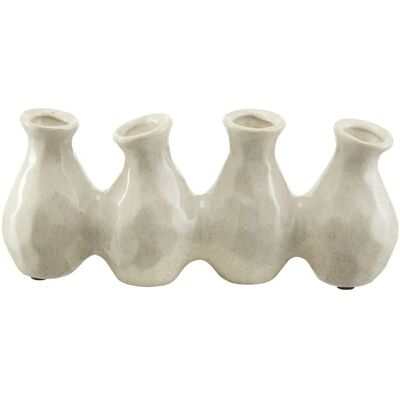 HOME STORY Vase 4er ¦ creme ¦ Keramik ¦ Maße (cm): B: 28 H: 12 T: 6.0 HOME STORY Vase 4er ¦ creme ¦ Keramik ¦ Maße (cm): B: 28 H: 12 T: 6.0