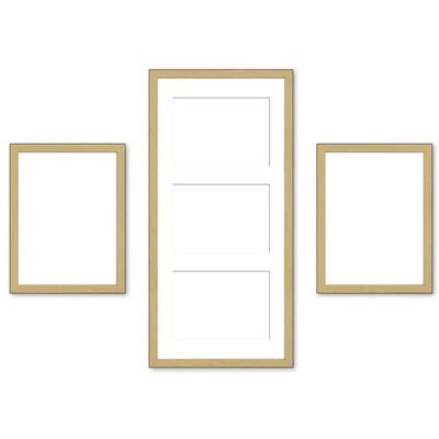 Höffner Bilderrahmen-Set ¦ holzfarben ¦ Kunststoff ¦ Maße (cm): B: 23 H: 50 T: 2.5 Höffner Bilderrahmen-Set ¦ holzfarben ¦ Kunststoff ¦ Maße (cm): B: 23 H: 50 T: 2.5