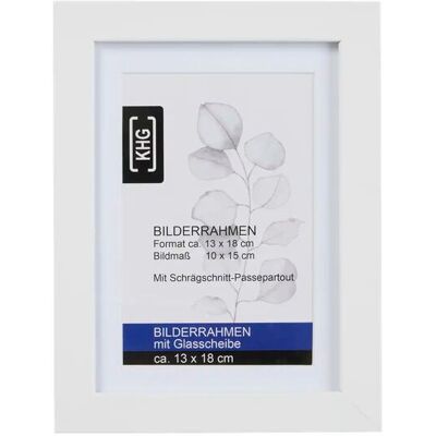 KHG Bilderrahmen ¦ weiß ¦ MDF,Glas ¦ Maße (cm): B: 13 H: 18 KHG Bilderrahmen ¦ weiß ¦ MDF,Glas ¦ Maße (cm): B: 13 H: 18